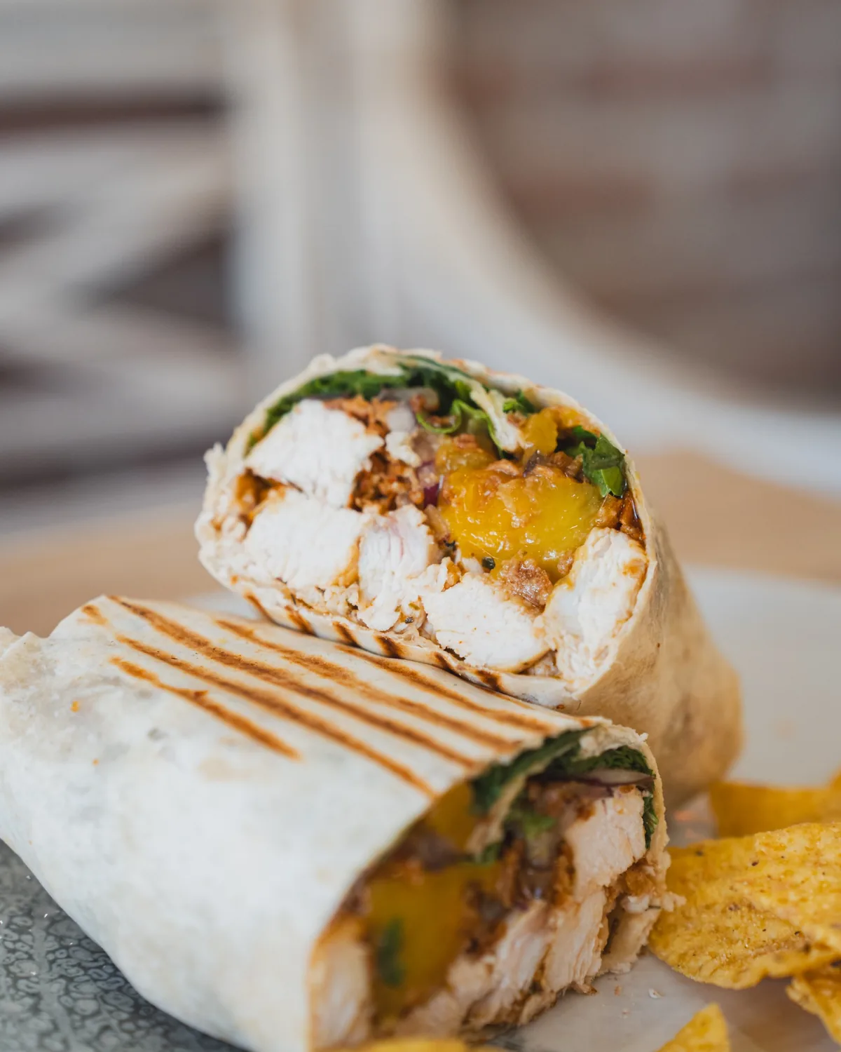 Fresh wrap with homemade sauce at Pinsi’s Picnic