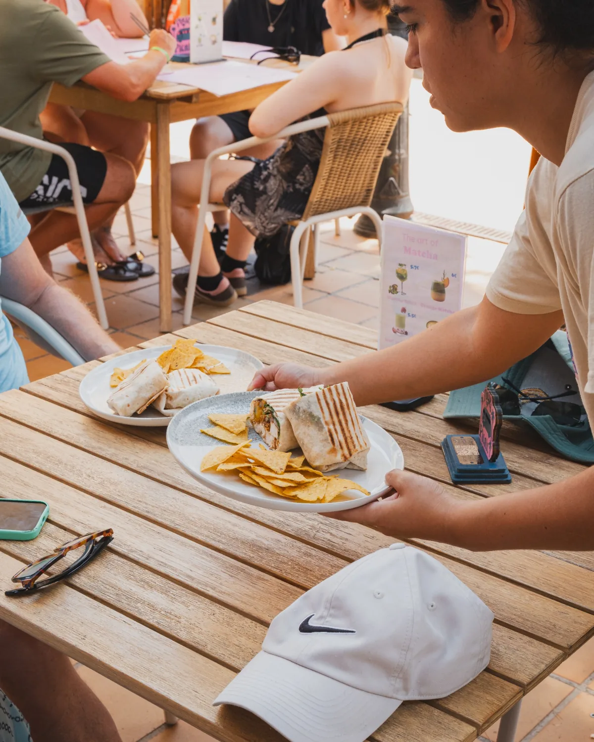 Friendly table service at Pinsi’s Picnic terrace